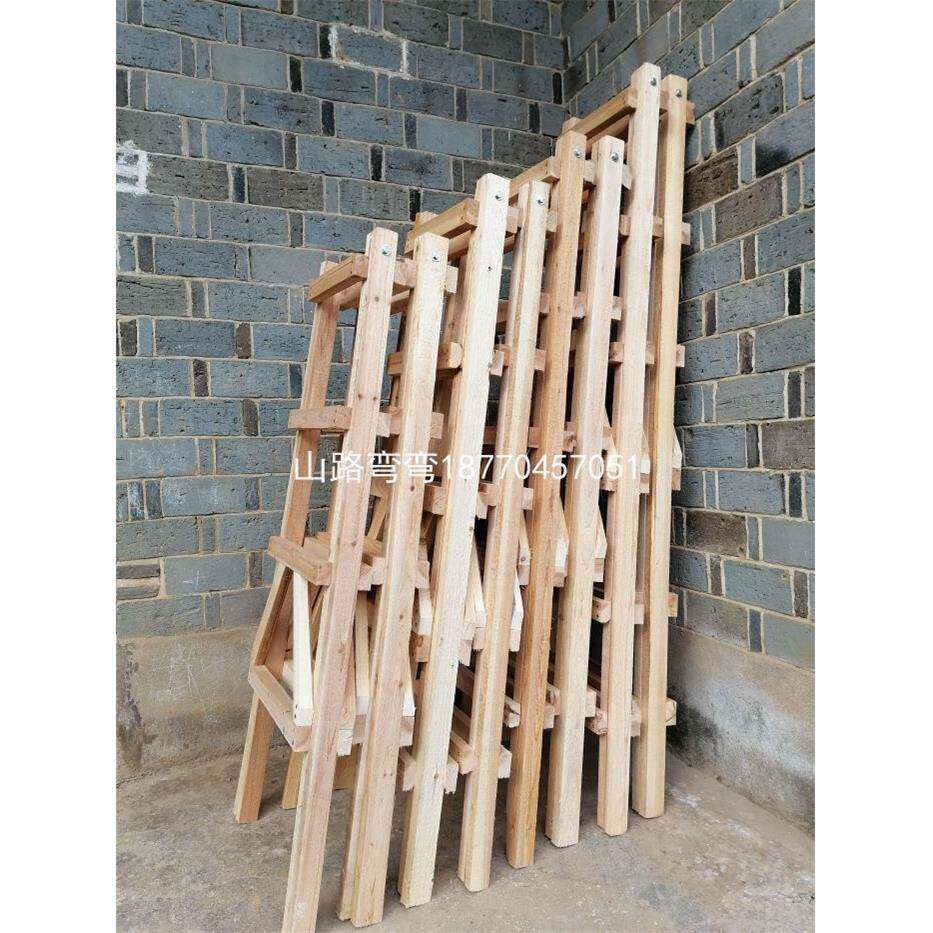 建筑工地实木人字梯水电装修走梯墙纸墙布石膏线窗帘安装工程梯子