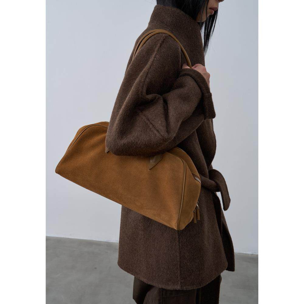 Rebornique 头层牛皮保龄球包腋下包通勤波士顿包磨砂单肩包包女,箱包皮具/热销女包/男包,波士顿包,淘宝优惠券,粉丝福利购,淘宝优惠卷