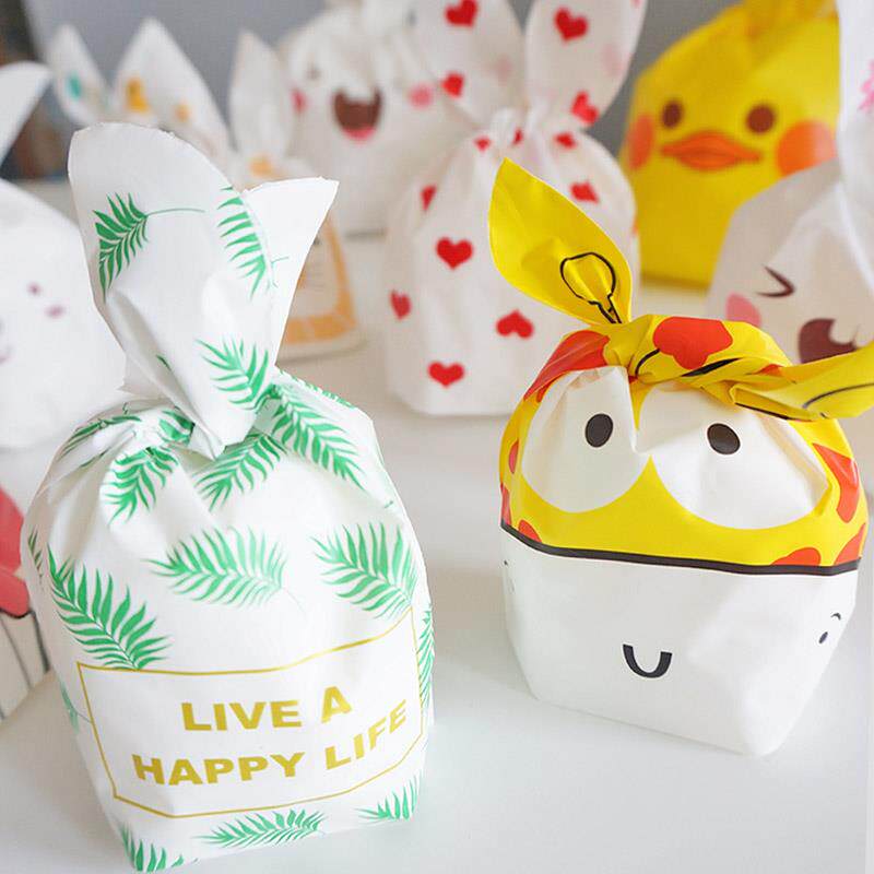 50个装点心包装袋小兔子长耳朵糕点袋子曲奇西点饼干糖果礼品袋子
