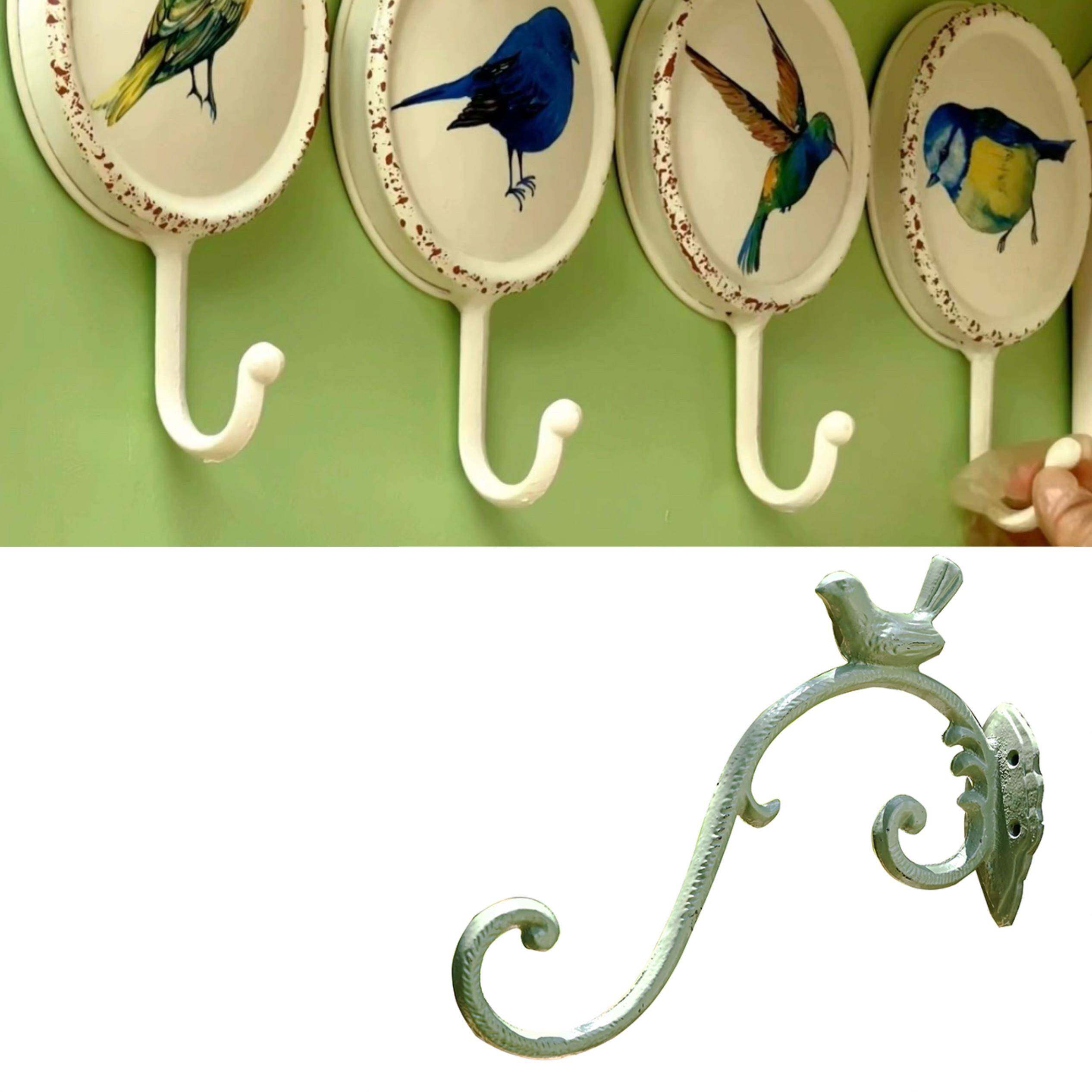 地中海铁艺做旧风格壁挂衣帽钩 北欧小鸟墙上挂钩 四件组装饰挂饰
