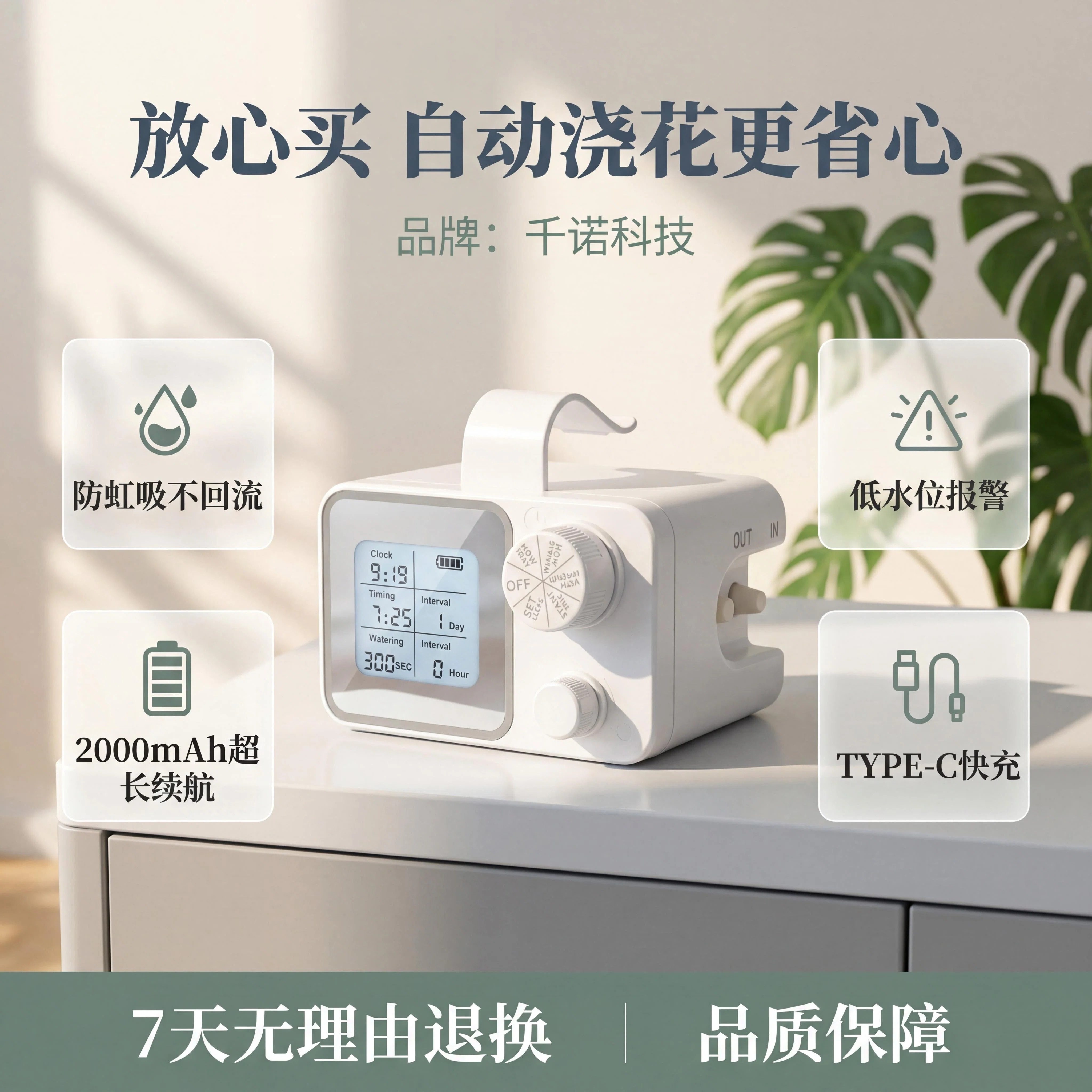 千诺科技自动浇花器定时滴灌