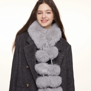 百搭磁性毛球不规则 冬季 超好看｜ 环保毛毛围巾冬季 球球围巾