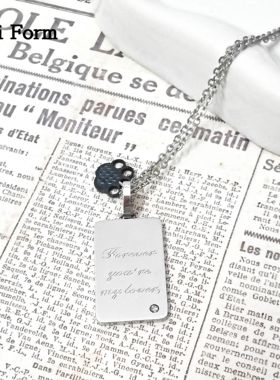 男女潮牌项链Anti Form军牌高级感小众男生钛钢字母吊坠时尚锁骨