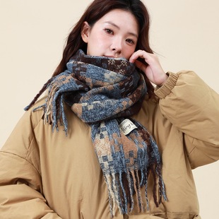 法式 围脖百搭 轻奢仿羊绒围巾男女情侣秋冬高级氛围感学生保暖时尚