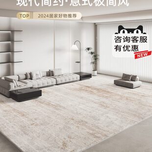 极简地毯客厅防水轻奢高级免洗可擦沙发茶几毯家用卧室床边毯 意式