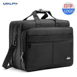 公文包单肩手提出差工具包 LYALPH超大容量防水尼龙19寸电脑包男士