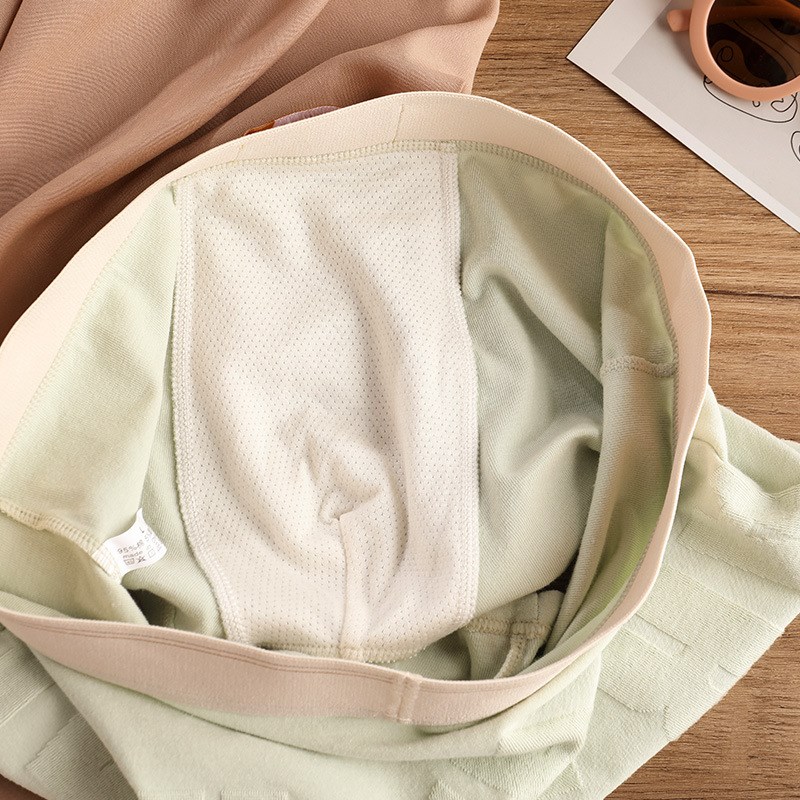 新款男内裤纯棉平角个性提花底裤衩抗菌透气男生肌理亲肤四角裤头