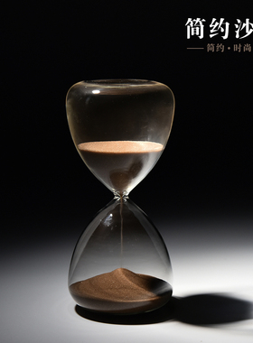 北欧家居彩色玻璃沙漏计时器15分钟创意沙漏复古桌面摆件新居送礼