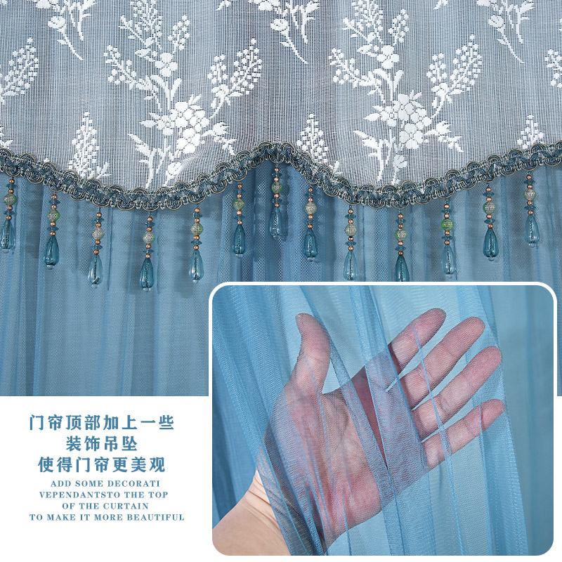 半帘短帘门帘免打孔秋季半截蕾丝卧室卫生间遮挡隔断帘免打孔家用