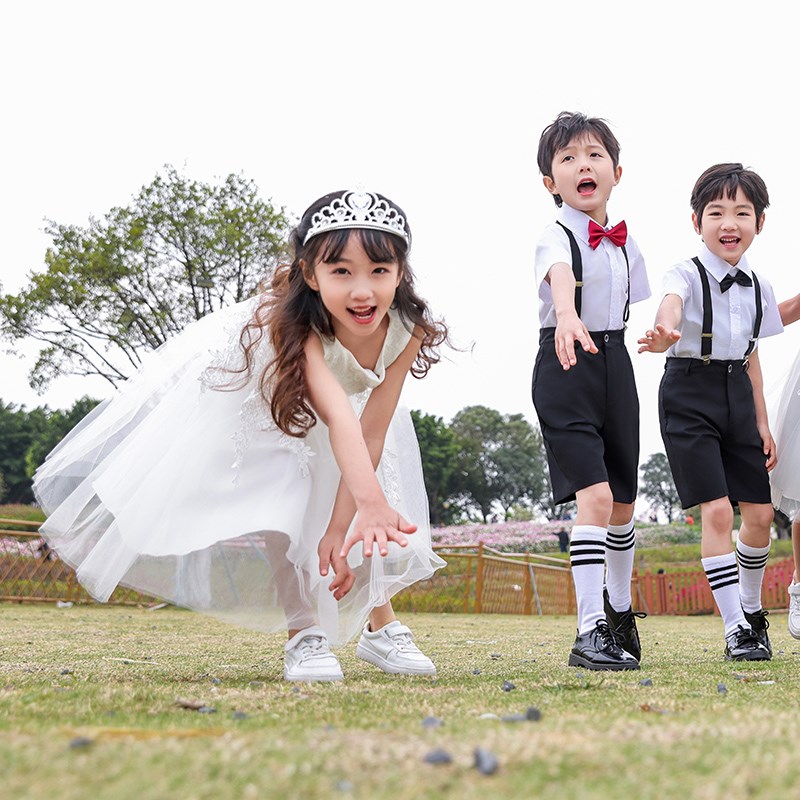 六一儿童朗诵合唱演出服幼儿园毕业照礼服公主裙蓬蓬裙舞台表演服