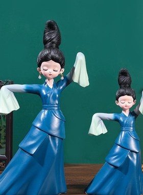 创意国潮古风只见青绿摆件家居中式工艺品女孩少女心礼物景点礼品