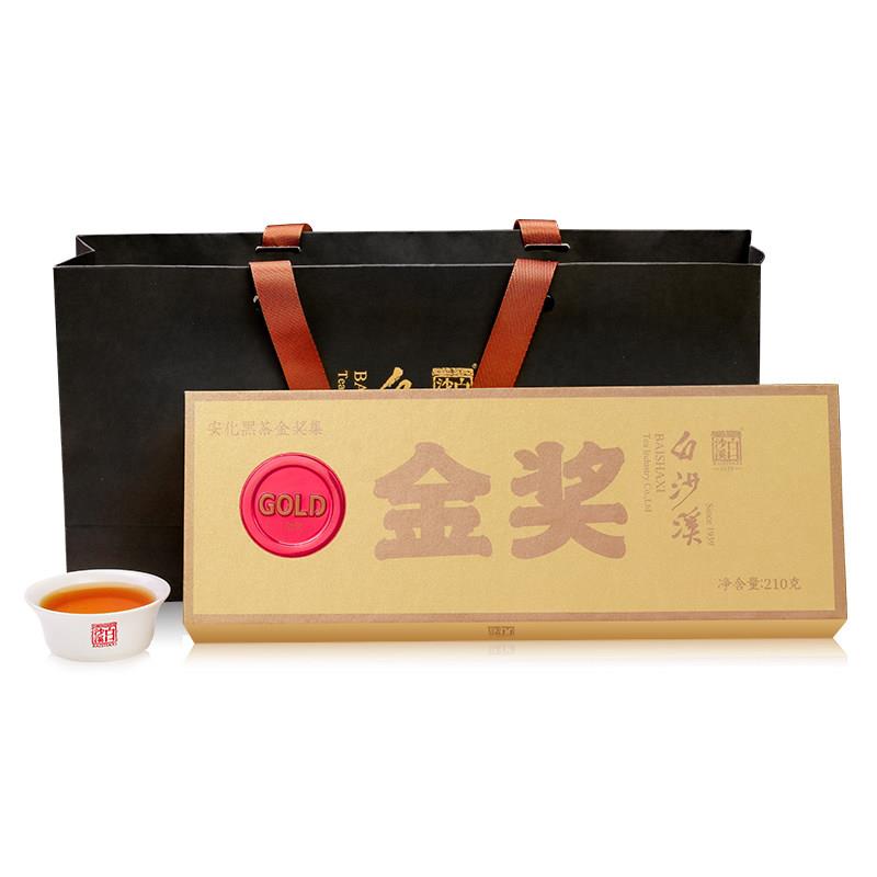 现货白沙溪黑茶湖南安化正品茶厂金奖金花茯砖茶黑砖千两5合1湖南