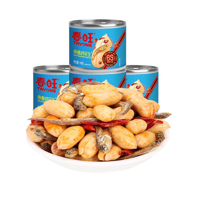 正宗麻辣小鱼花生罐装品