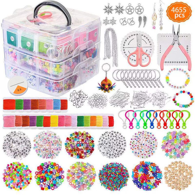 Children's letter bracelEetdiy饰品材料穿珠三层套装手串配饰珠