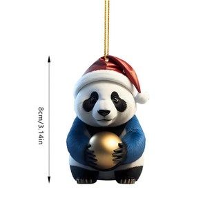 Xmas Pendant Cute Christmas Panda Hanging Ornamentps Tree