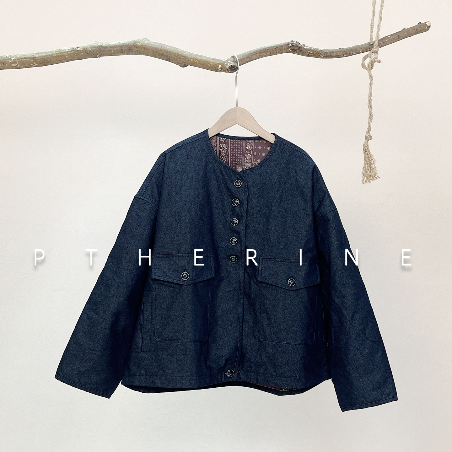 普瑟琳/PTHERINE秋冬设计感氛围双面精致休闲系扣外套