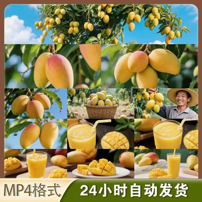 4K高清视频素材芒果采摘丰收热带果园凯特芒攀枝花新鲜维生素特写