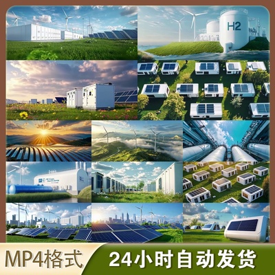 4K高清视频素材碳中和氢能源燃料电池技术光伏储能宣传片素材