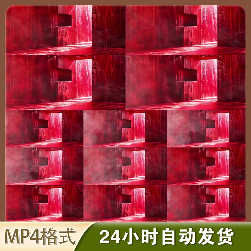 高清4K红色门舞台剧话原创剧悬疑剧本杀背景视频素材图片