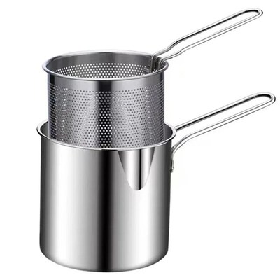Stainless Steel Deep Fryer WitAh Frying Basket Multifunction