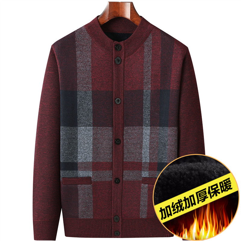 【全身加绒】男士扣子开衫毛衣