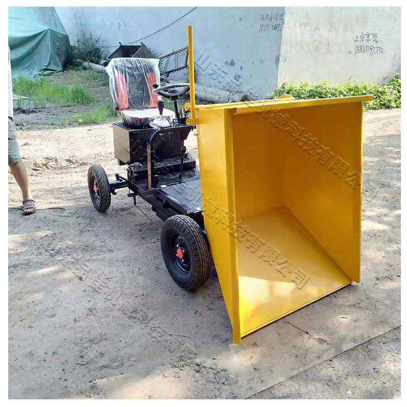 电动砂浆运输小推车工地用电动灰斗车四轮座驾式电动拉灰车