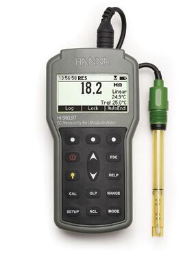 HANNAHI98197超纯水微电脑EC-TDS-电阻率-NaCI-°C测定仪