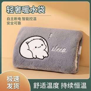 热水袋猫熊充电式暖手暖水袋宝暖宝宝电暖新款毛绒防爆肚子家居