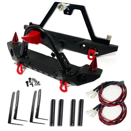 攀爬车犀牛角前后杠防撞毒刺TRX4SCX109004690047升级前后杠带灯