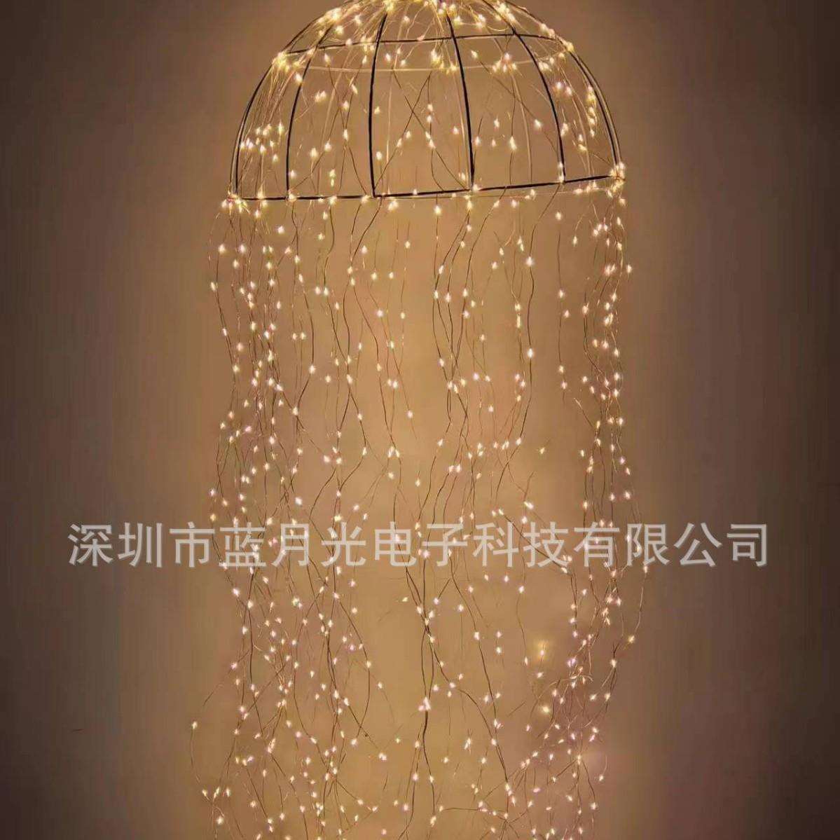 欧美热销25CM30CM45CM铁艺水母装饰灯串圣诞装饰灯串水母灯