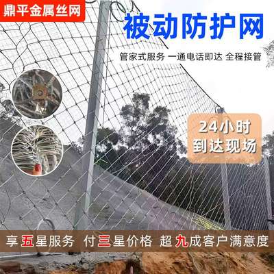 柔性被动边坡防护网pps-075型山体滑坡拦石网山坡防落石钢丝网