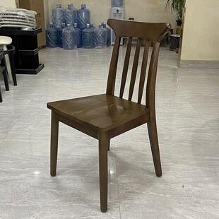 北美黑胡桃色餐椅现代简约家用餐厅全实木椅子新款中式原木靠背椅