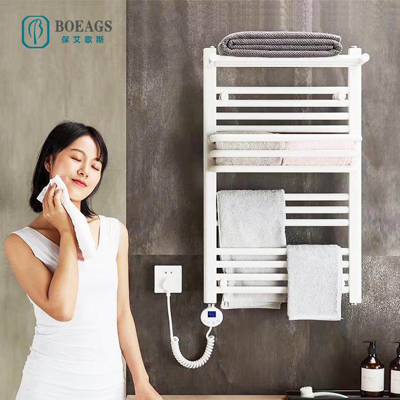 保艾歌斯水电两用钢制小背篓暖气片家用卫生间毛巾架浴室采暖