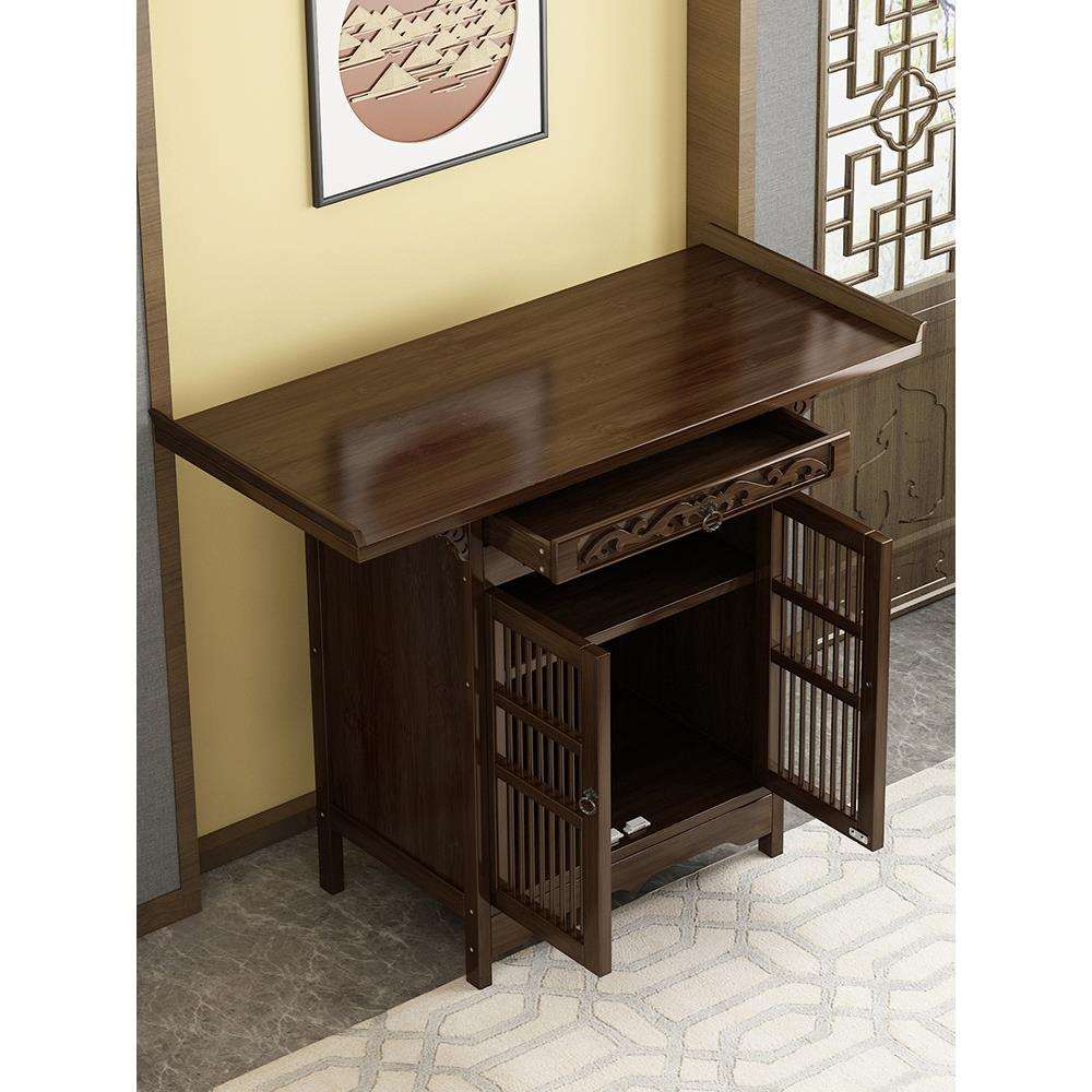 新中式玄关台轻奢进门靠墙桌子实木玄关柜供桌家用窄长条几小条案