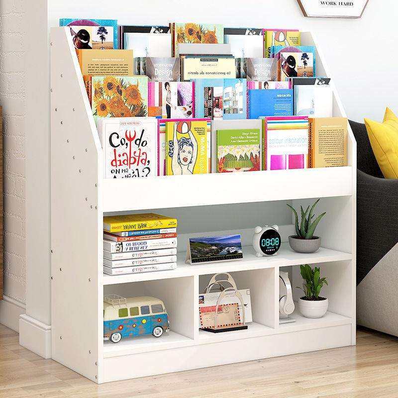 儿童书架简易置物架落地经济型幼儿园宝宝绘本书报架简约收纳柜子