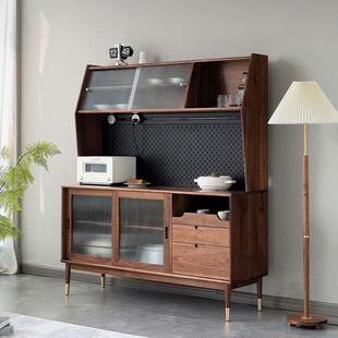 北欧实木餐边柜小户型储物碗柜茶水柜家用多功能靠墙收纳柜高柜