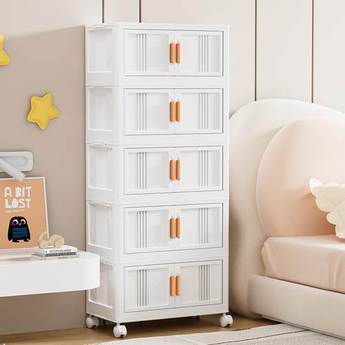 可折叠收纳箱免安装儿童衣服透明置物柜子家用塑料玩具储物整理箱