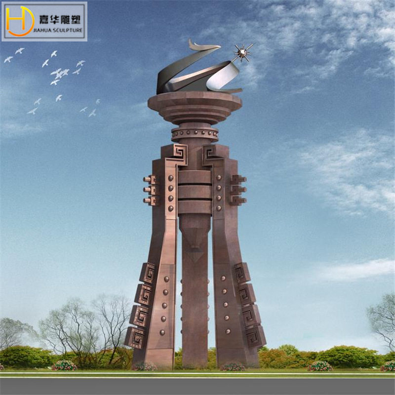 现代抽象不锈钢镂空落地雕塑