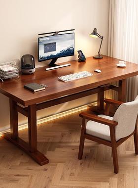 全实木书桌小户型家用电脑桌卧室学生写字桌长方形现代简约办公桌