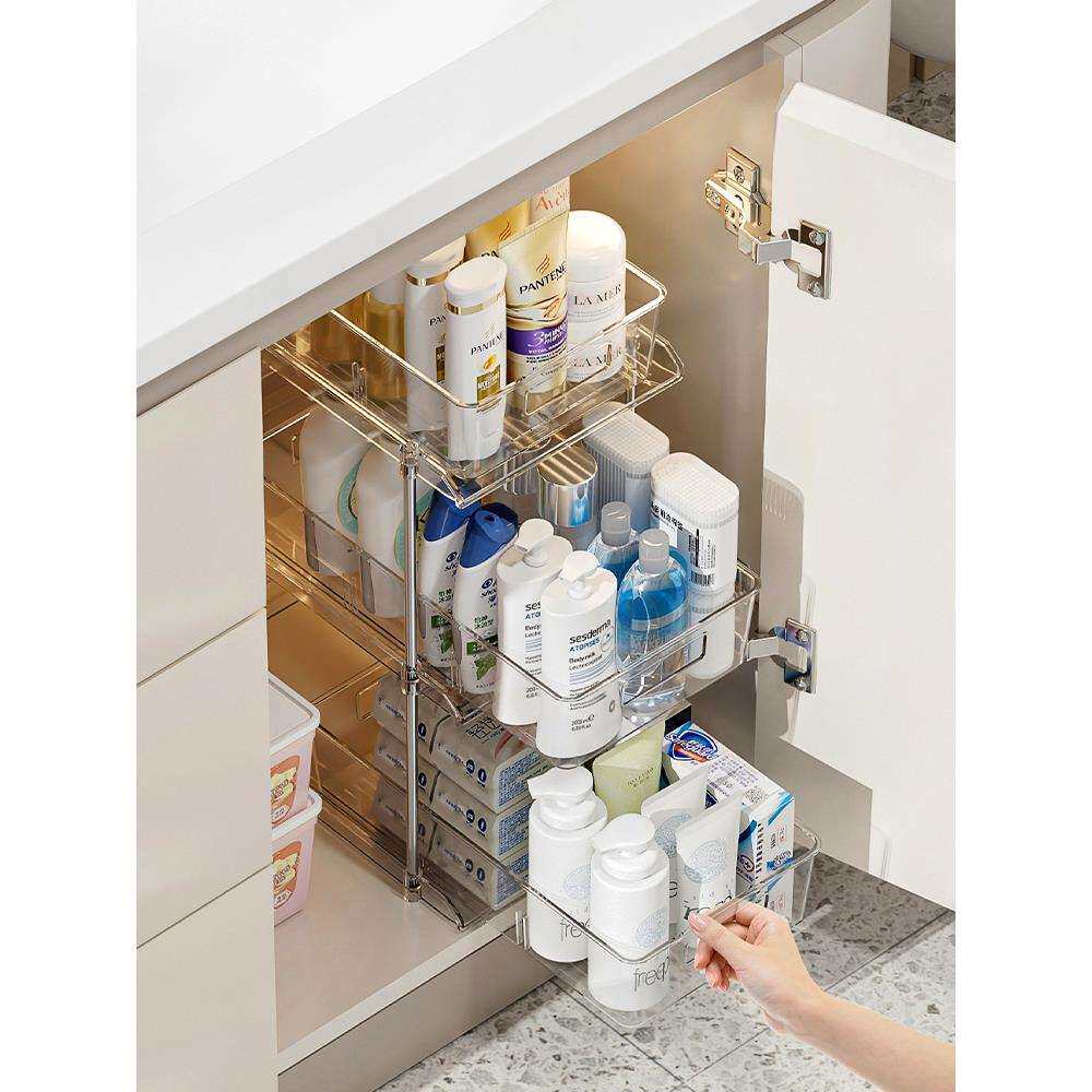 浴室柜下水槽置物架多层卫生间洗漱台柜子抽拉收纳盒深柜改造神器