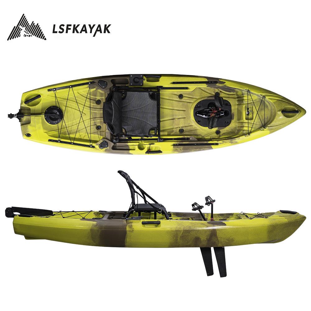 滚塑皮划艇单人脚踏皮划艇企鹅鳍式脚踏船脚蹼式脚蹼式卡亚克舟