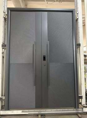 极简经典现代简约铝板精雕条纹铸铝装甲门防盗门别墅入户门双开门