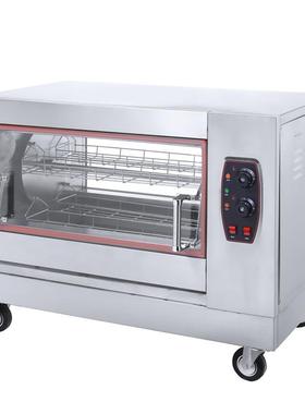 卧式旋转烤鸡炉商用摇滚烤鸭炉全自动鸡架电烤禽炉奥尔良鸡排烤箱