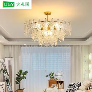 大观园客厅吊灯法式 轻奢水晶灯客厅主灯现代简约餐厅卧室灯Z413