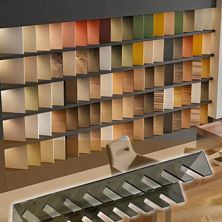 全屋定制色板卡槽斜插展示架橱柜门板大理石材小亚克陈列架子