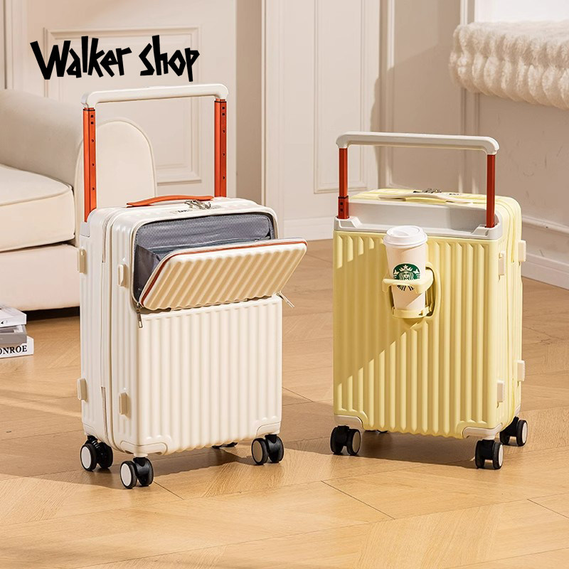 Walker shop男大容量前开口行李箱20寸可登机箱密码免托运旅行箱