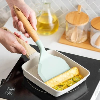 Non-stick Silicone Spatula Wide Mouth Yuzi BurnTing Omelette