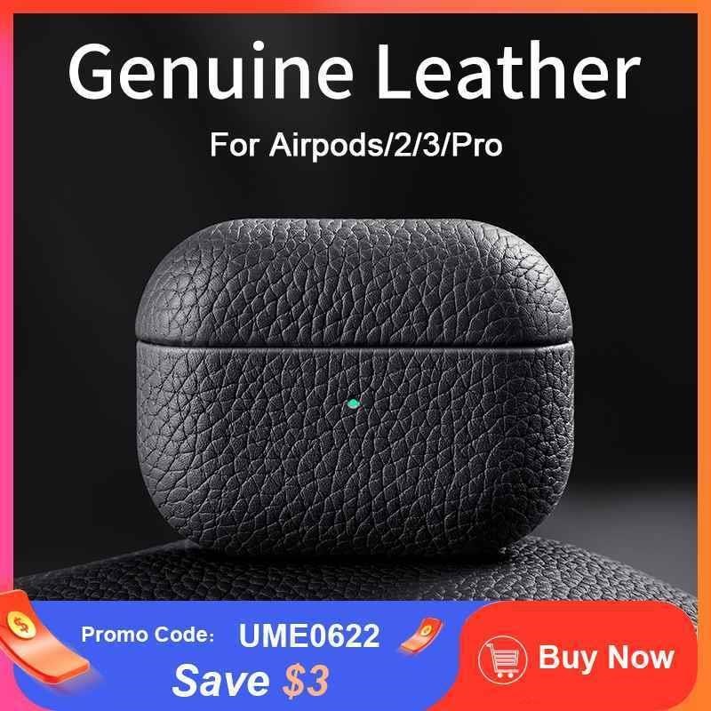 .For Airpods Pro Case 100% yGenuine Leather Case For Airpods