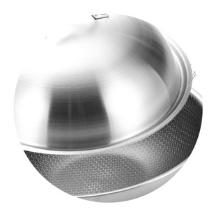 pan steel 304 stick wok non poMt stainless induction cooker