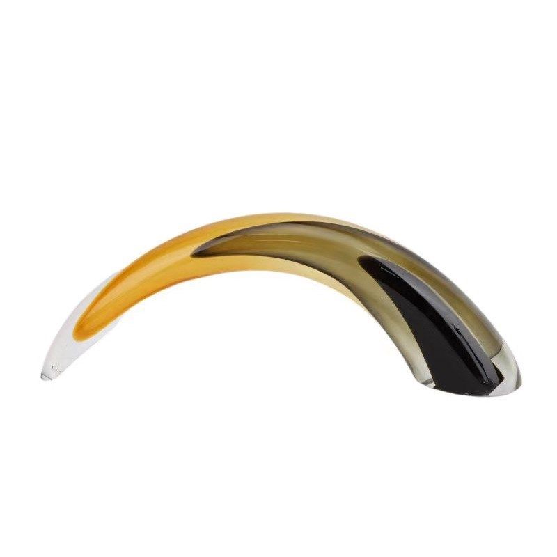 现代牛角茶色渐变琉璃流线形样板间售楼处客厅桌面装饰品,家居饰品,装饰摆件,淘宝优惠券,粉丝福利购,淘宝优惠卷